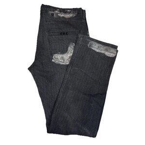 HTC USA Studded Stripe Pants Men 36X34 USA Distressed 2000s Punk‎ Flaking Wear